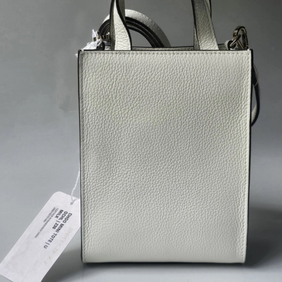 BNWT Jimmy Choo Milk White Mini Shopper Handbag Crossbody Embossed Logo - Picture 3 of 6